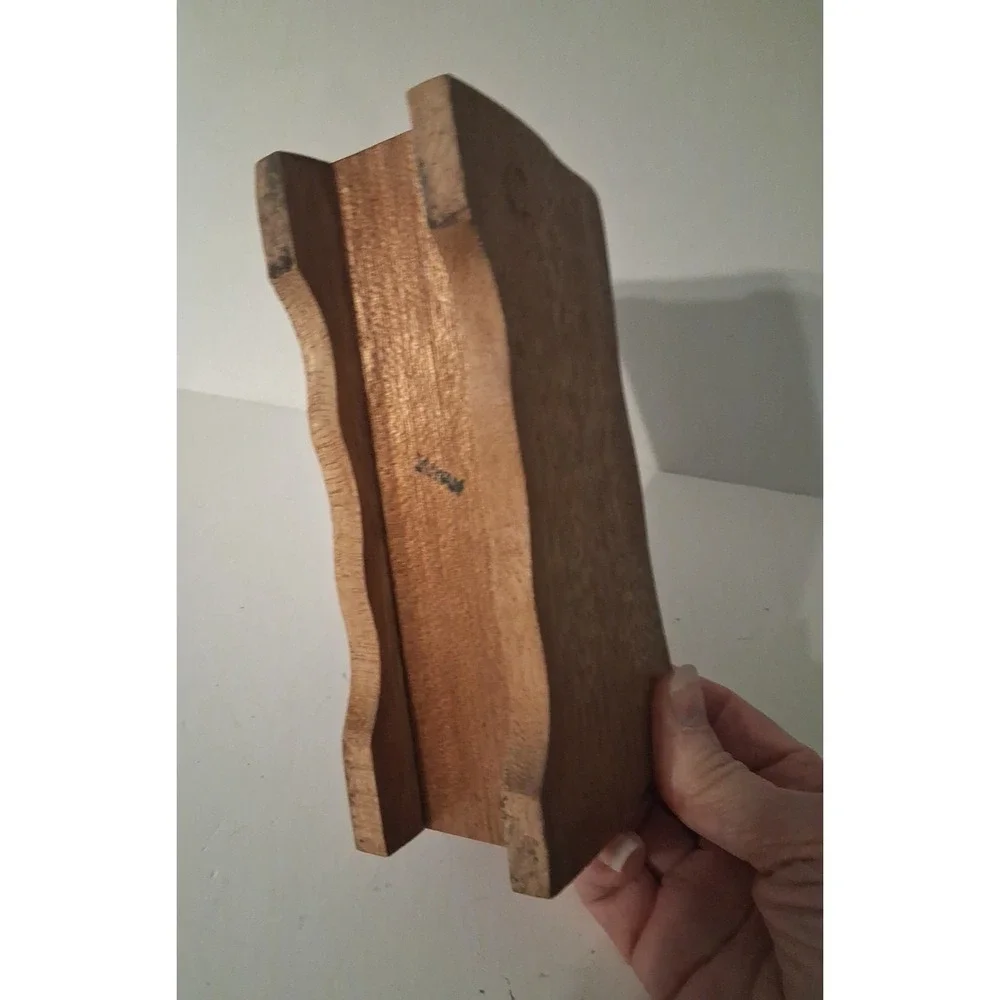 Vintage MCM Wooden Cat Eye Glasses Holder 